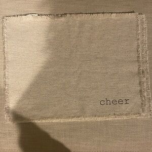 Hobby Lobby Cream Placemat with Cheer Embroidery